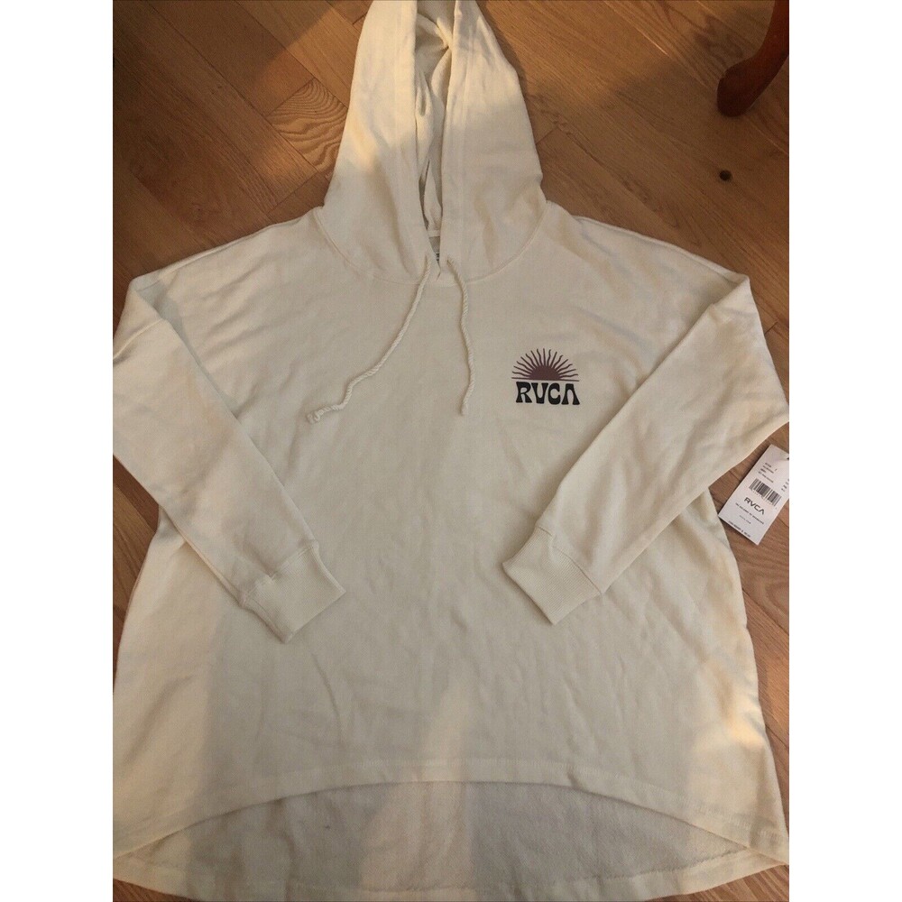 RVCA Set Rise Hoodie Size Medium 10 Cream Color NWT